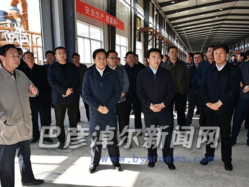 11月2日，段志强在振森农作物秸秆代木无甲醛中高密度纤维板项目区调研。